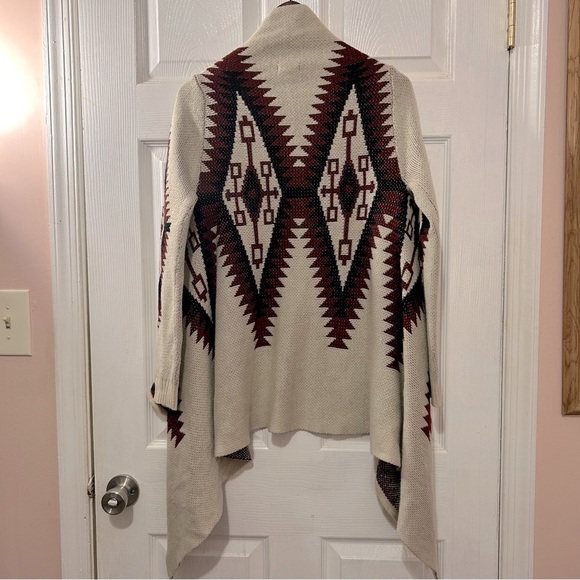 Debut Aztec Tribal Print Waterfall Cardigan Long Sleeve S/M - Picture 2 of 4